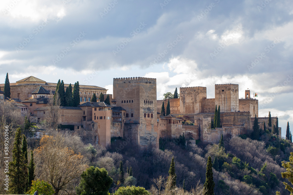 Vista panorámica del Palacio de la Alhambra.
