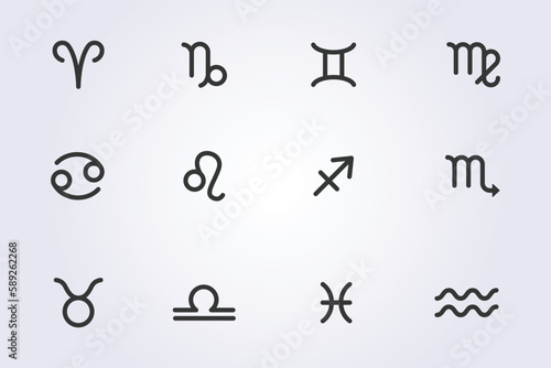 set of zodiac signs vector illustrtaion design