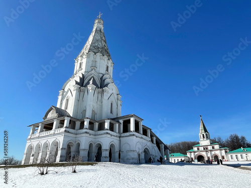 Ancient Voznesenskaya church in Kolomenskoye, Moscow, Russia