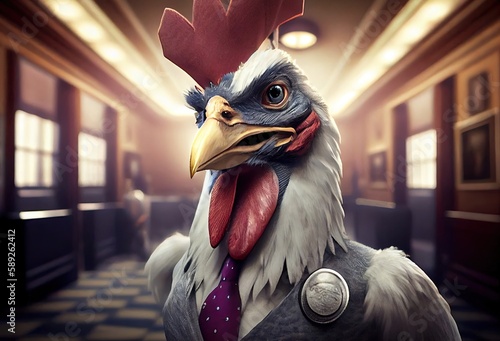 Chicken Politician Addressing The Public Generative AI photo