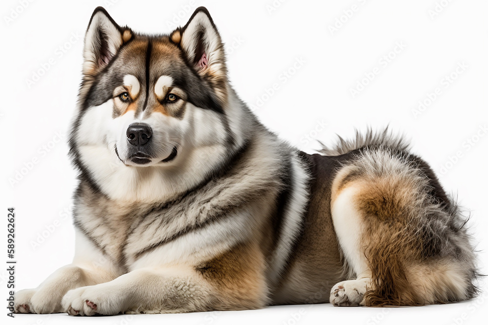 Majestic Alaskan Malamute Dog on a White Background Majestic Alaskan Malamute Dog on a White Background