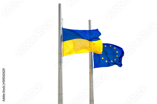 Flags of Europe and Ukraine isolated on white backgroundFlags of Europe and Ukraine isolated on white background