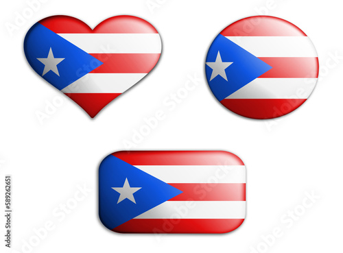 Free Download colorful national art flag of puerto rico figures bottoms on a white background . concept collage. 3d illustration - GFXLoad
