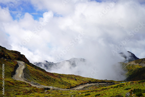 Sikkim Zig Zag Road with Cloudy Weather