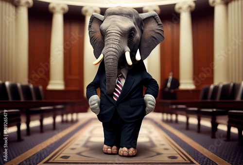Elephant Politician Giving Political Speech Generative AI