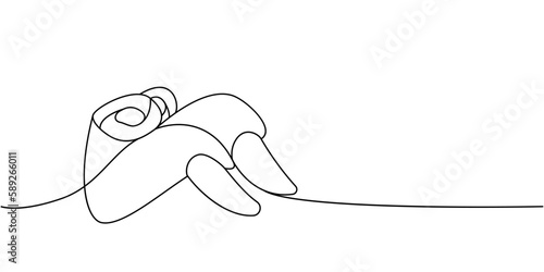 Chicken wings one line continuous drawing. Fresh chicken meat continuous one line illustration. Vector minimalist linear illustration.