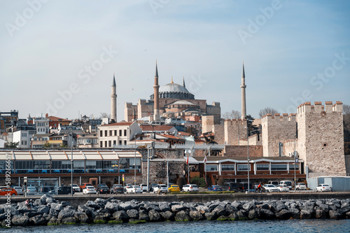 View of Istanbul from a ship, Turkey