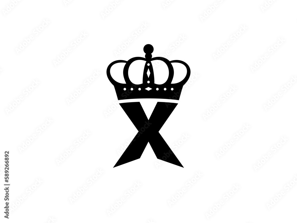 Simple Initial Letter X with Crown Logo. Letter X and Crown vector isolated on white Background. Usable for Business, Travel, fashion, and Technology Logos. Flat Vector Logo Design Template Element. Simple Initial Letter X with Crown Logo. Letter X and Crown vector isolated on white Background. Usable for Business, Travel, fashion, and Technology Logos. Flat Vector Logo Design Template Element.