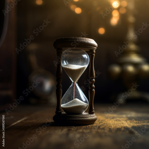 An hourglass In a vintage atmosphere
