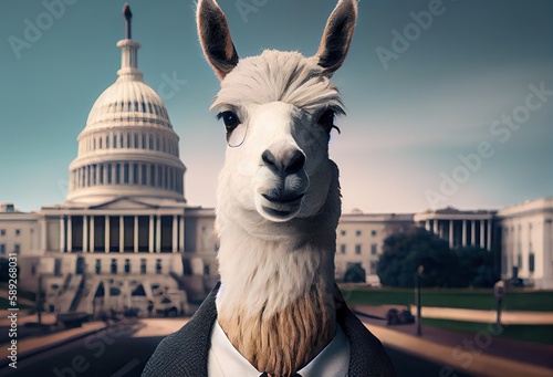 Llama Congressman Addressing The Public Generative AI photo