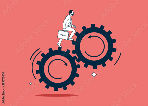 Effort and time make money, success long term investment. Modern vector illustration in flat style