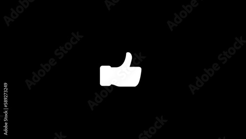 Thumb like icon animation 4k isolated