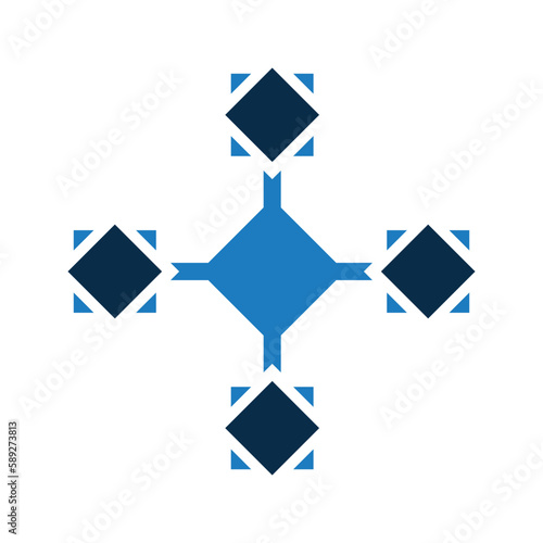 Difference, interoperability icon.