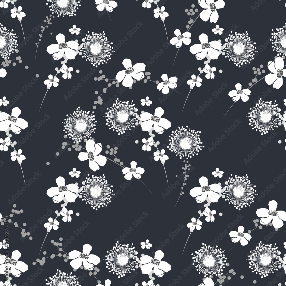 Floral seamless pattern.Vector graphic background with flowers Floral seamless pattern.Vector graphic background with flowers