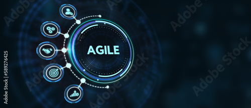 Business, Technology, Internet and network concept. Agile Software Development. 3d illustration photo