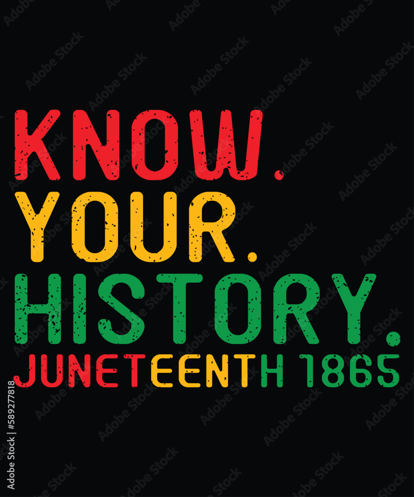 Know Your History Juneteenth 1865 T-Shirt, Black History Typography Shirt, Black History Month Shirt Print Template Know Your History Juneteenth 1865 T-Shirt, Black History Typography Shirt, Black History Month Shirt Print Template