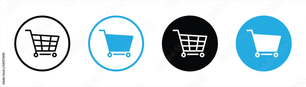 shopping cart icon set. line and flat style icon symbol sign collections, vector illustration shopping cart icon set. line and flat style icon symbol sign collections, vector illustration