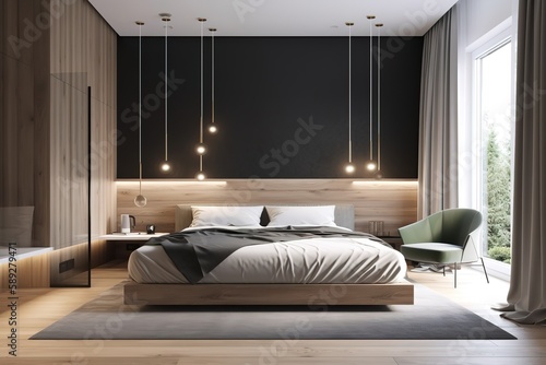 Luxurious large bedroom, Generative AI