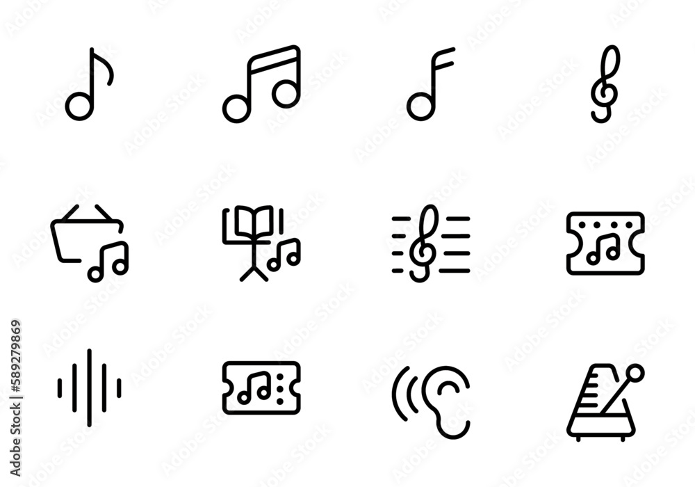 Music notes icon set, Music notes symbol, vector illustration. Music