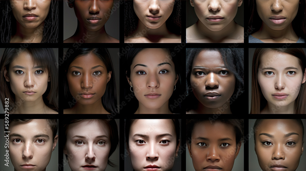 human faces of different races human faces of different races