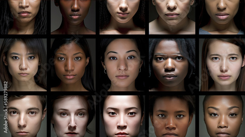 human faces of different races