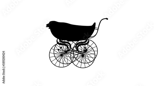old baby stroller silhouette