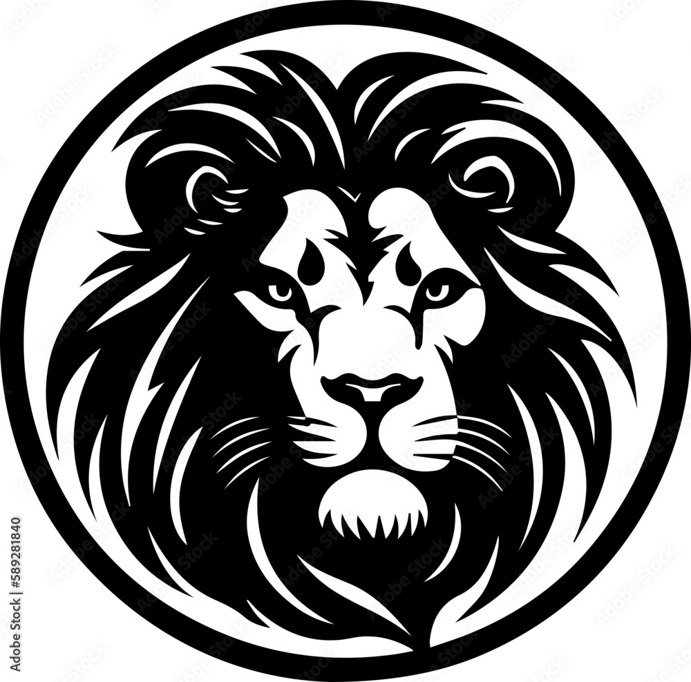 lion head mascot vector logo
