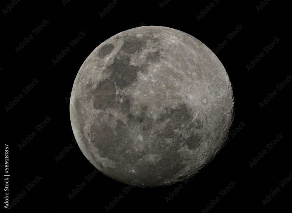 full moon on black - telescope shot