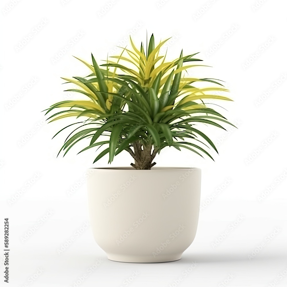 Obraz premium Plant in a pot on white background, generative ai