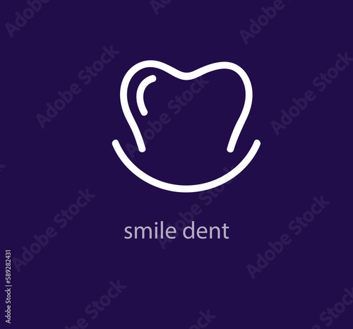 Smiling tooth logo. Unique design. Happy reliable dentistry logo template. vector.
