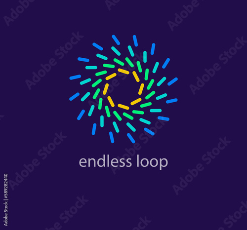 Infinite bar loop logo. Unique colorful design. Innovative life logo template. vector.