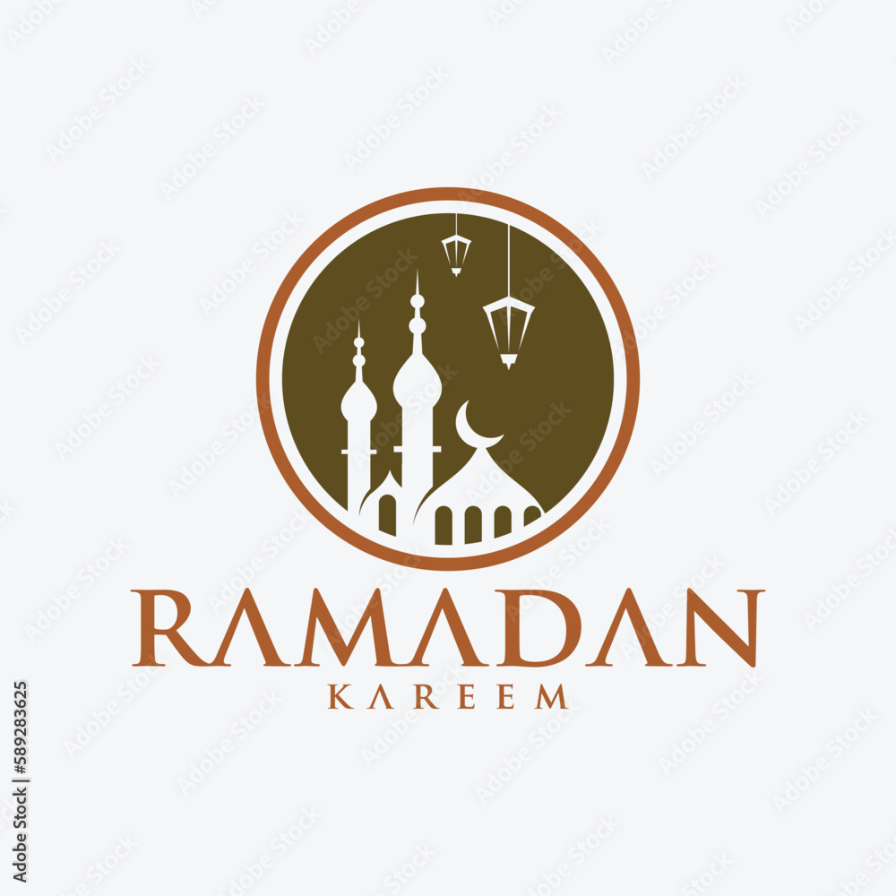 Ramadan Kareem logo Vector set, Logo to welcome the Holy Month of Ramadan with beautiful colors. Ramadan Kareem logo Vector set, Logo to welcome the Holy Month of Ramadan with beautiful colors.