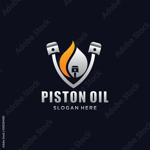 Vector piston engine oil droplets illustration of vehicle engine lubricants and industrial machines