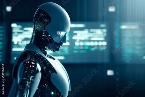 Digital friendly chat roboter, helpful machine © Joachim