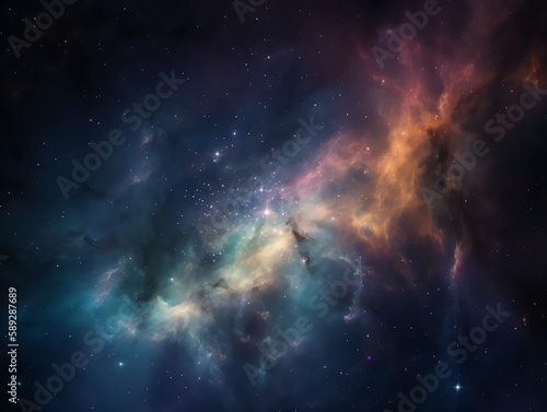 Star field in space a nebulae and a gas congestion.
