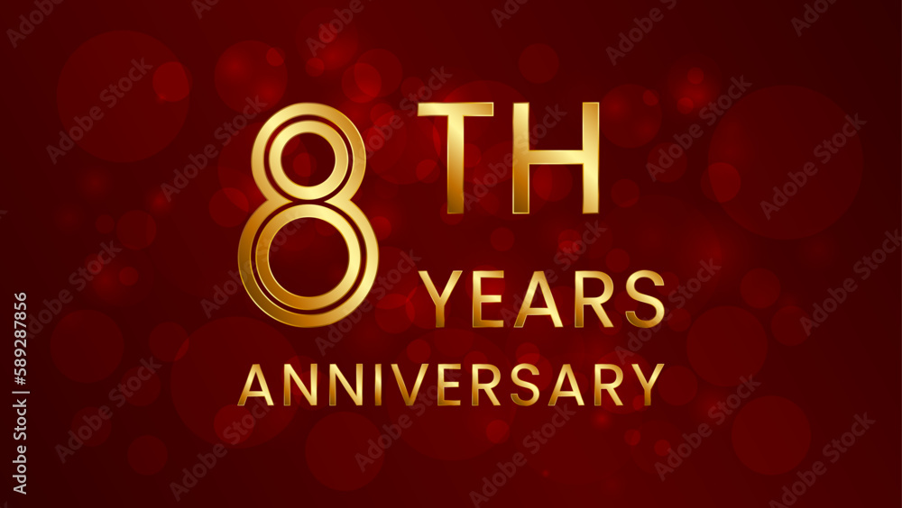 8 year anniversary celebration. Anniversary logo design with double line concept. Logo Vector Template Illustration