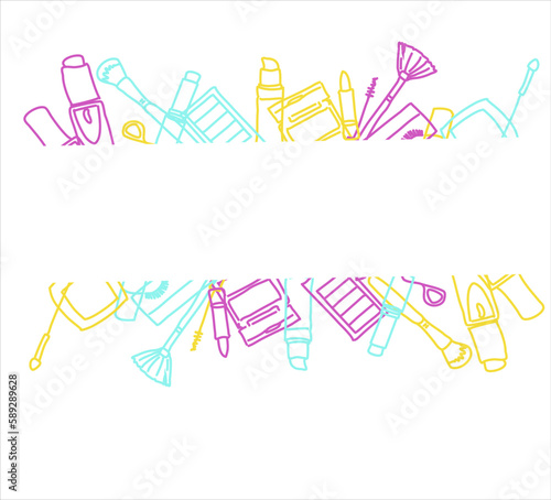 Color make up banner with place for text. Vector