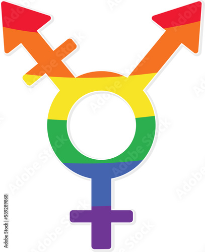 LGBT Gender symbol with rainbow colors vector illustration