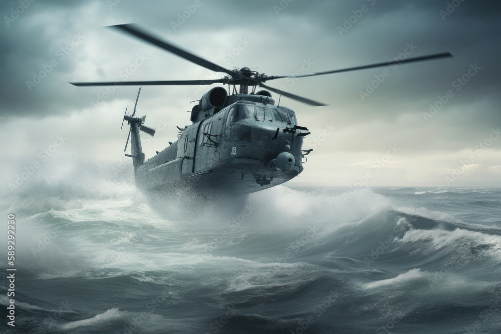 Navy Helicopter in the Middle of the Ocean Navy Helicopter in the Middle of the Ocean