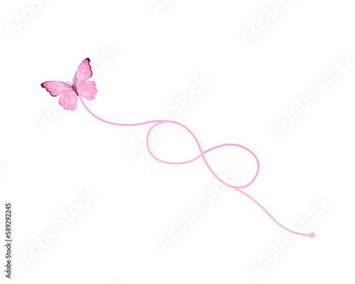 pink butterfly on a white background