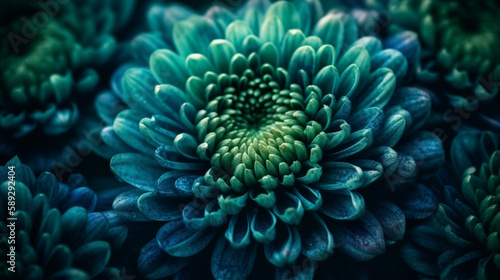 Blue flower macro. Generative AI