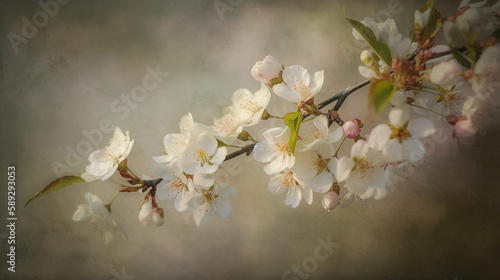 Abstract illustration cherry blossom flower for spring season backgrounds. Generative Ai © jakkaje8082