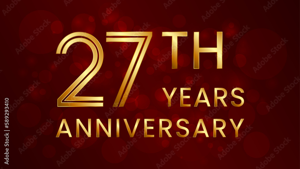 27 year anniversary celebration. Anniversary logo design with double line concept. Logo Vector Template Illustration 27 year anniversary celebration. Anniversary logo design with double line concept. Logo Vector Template Illustration