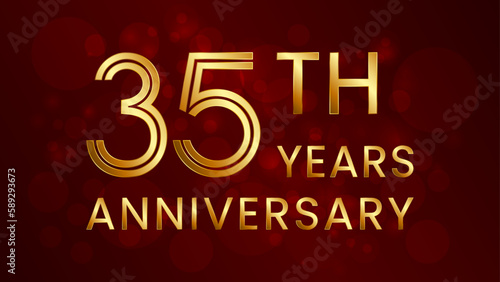 35 year anniversary celebration. Anniversary logo design with double line concept. Logo Vector Template Illustration