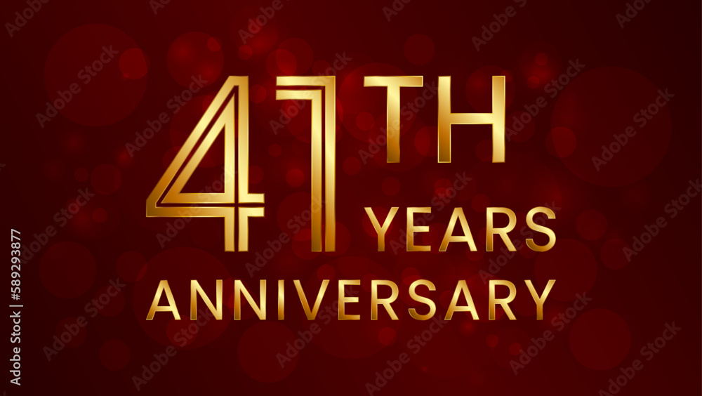 41 year anniversary celebration. Anniversary logo design with double line concept. Logo Vector Template Illustration 41 year anniversary celebration. Anniversary logo design with double line concept. Logo Vector Template Illustration