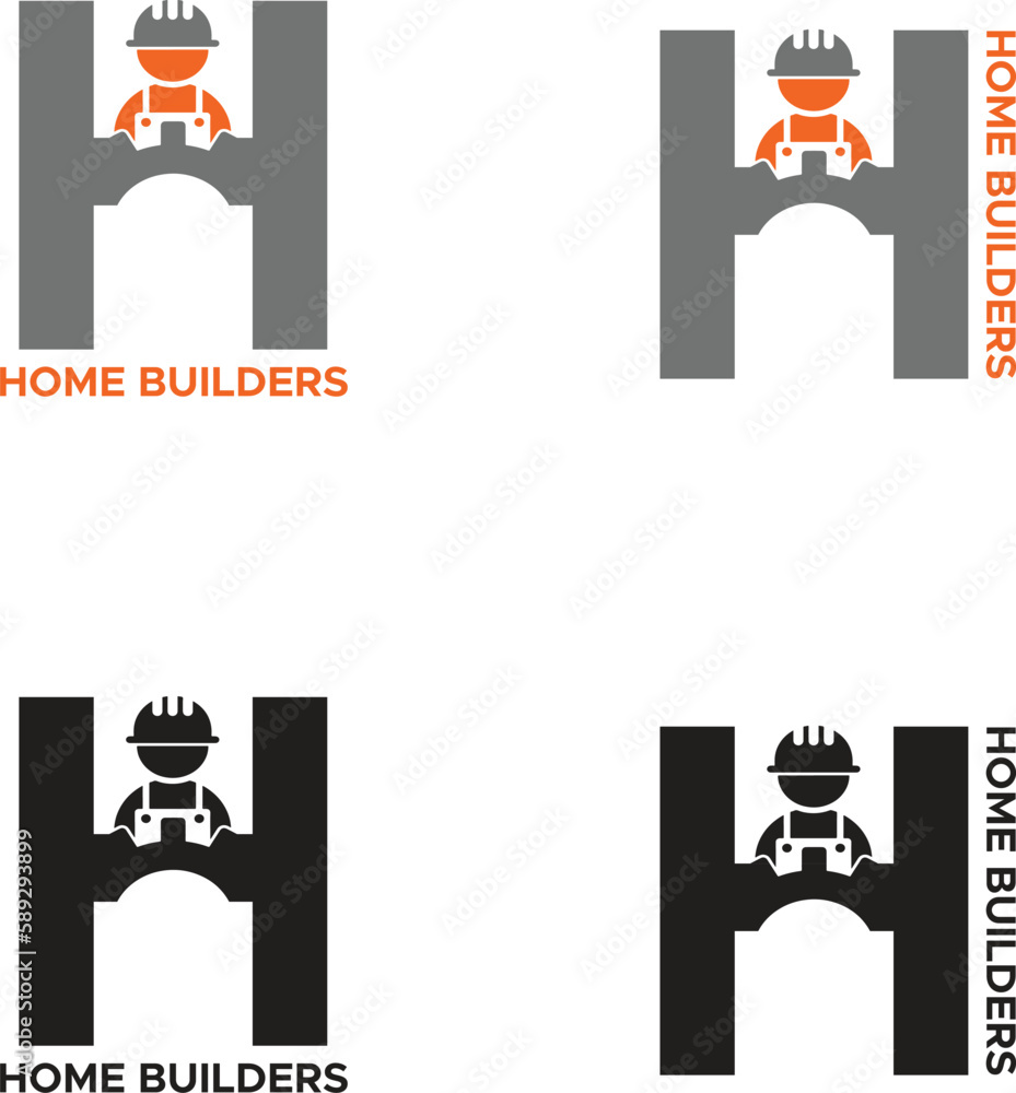 Obraz premium Home Builders Logo, Real Estate Logo, Business Logo, H Letter Logo