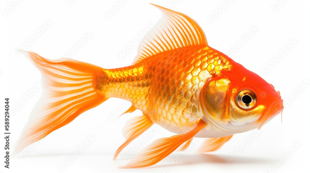 Gold Fish Isolated on White Background. Generative Ai Gold Fish Isolated on White Background. Generative Ai