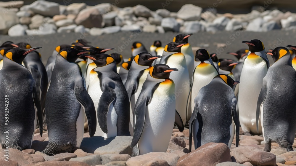 Obraz premium Large group of Emperor Penguins