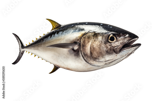 Tuna fish on transparent background, AI generative photo