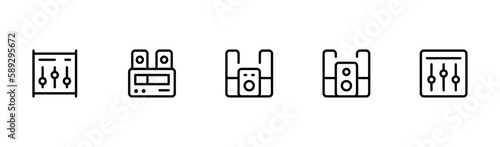 equalizer sound volume level icon, control panel slide icon, sound controller icon, Adjustment settings slider. Editable Stroke. and Suitable for Web Page, Mobile App, UI, UX design.